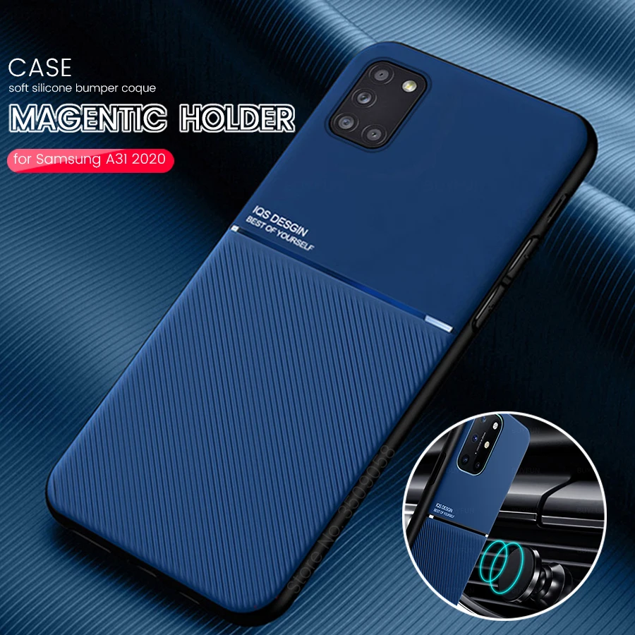 Кожаная текстура автомобильные магнитные Чехлы для телефона чехол samsung galaxy a31 a 31