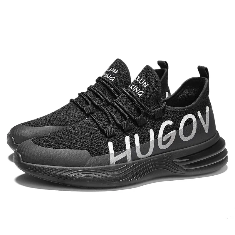

Men's running shoes in autumn 2020 New ventilation Men's sports shoes Flying weaving trend knit shoes Breathable Lace-Up