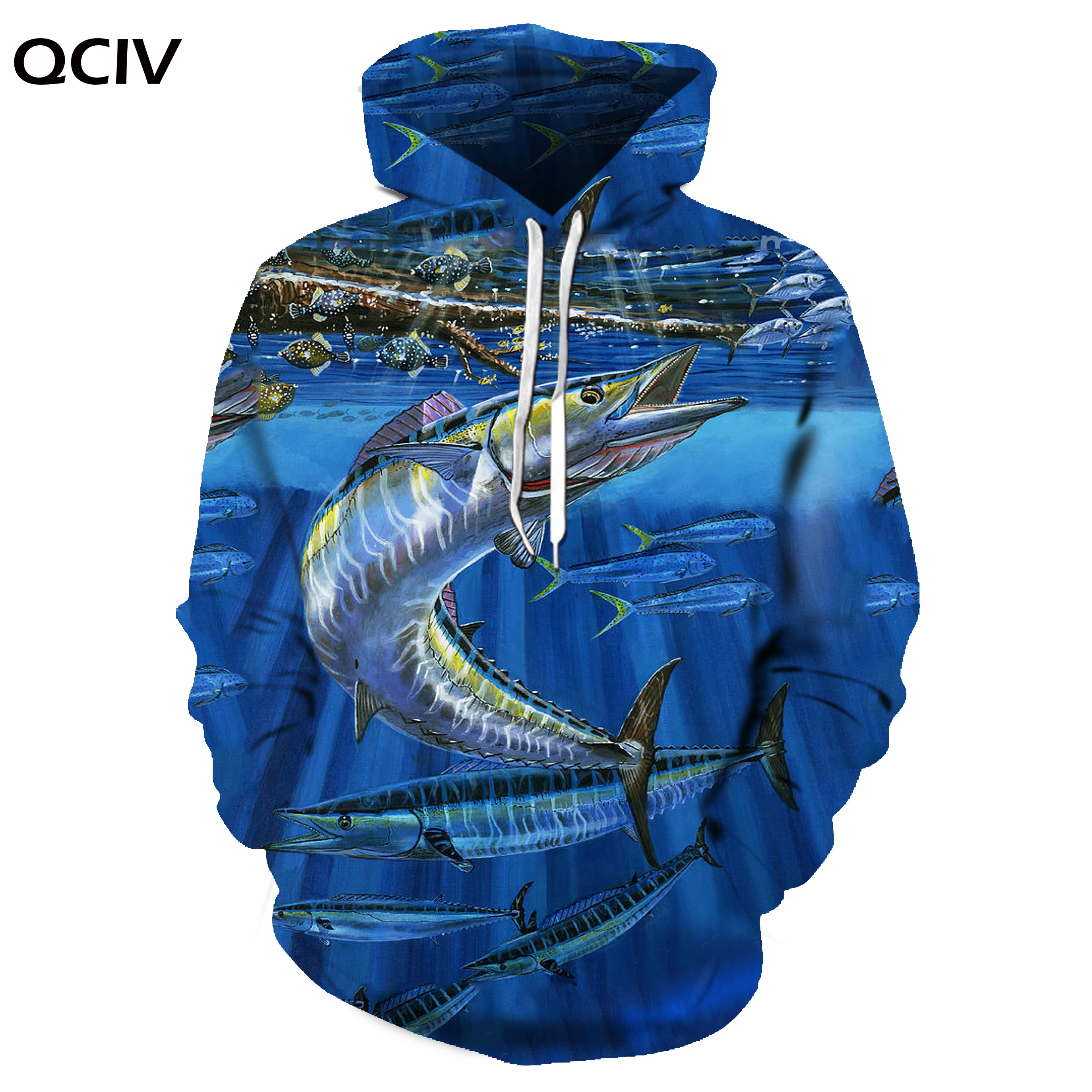 

Men Fish Hoodie Fisherman Long Sleeve 3D Tropical Fish Funny Hoodies Fishinger Hoody Sweatshirts Hooded Street Hip Hop Jackets