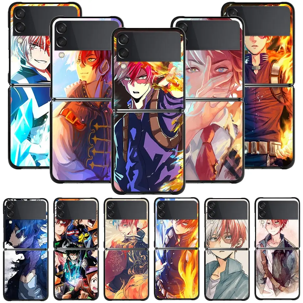 

Phone Case For Samsung Galaxy Z Flip3 5G Hard PC Fundas For Samsung Z Flip 3 5G z flip Coque Balck Cover Shoto Todoroki