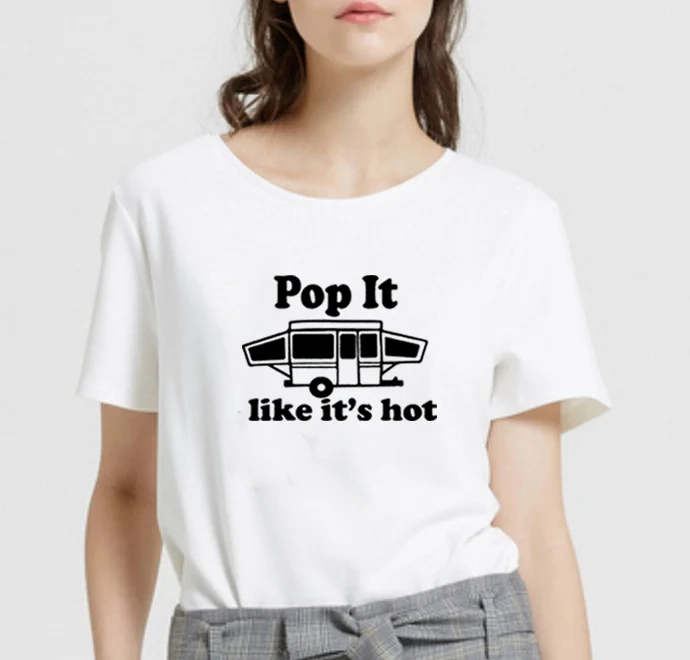 

Популярная женская хлопковая футболка с коротким рукавом и круглым вырезом