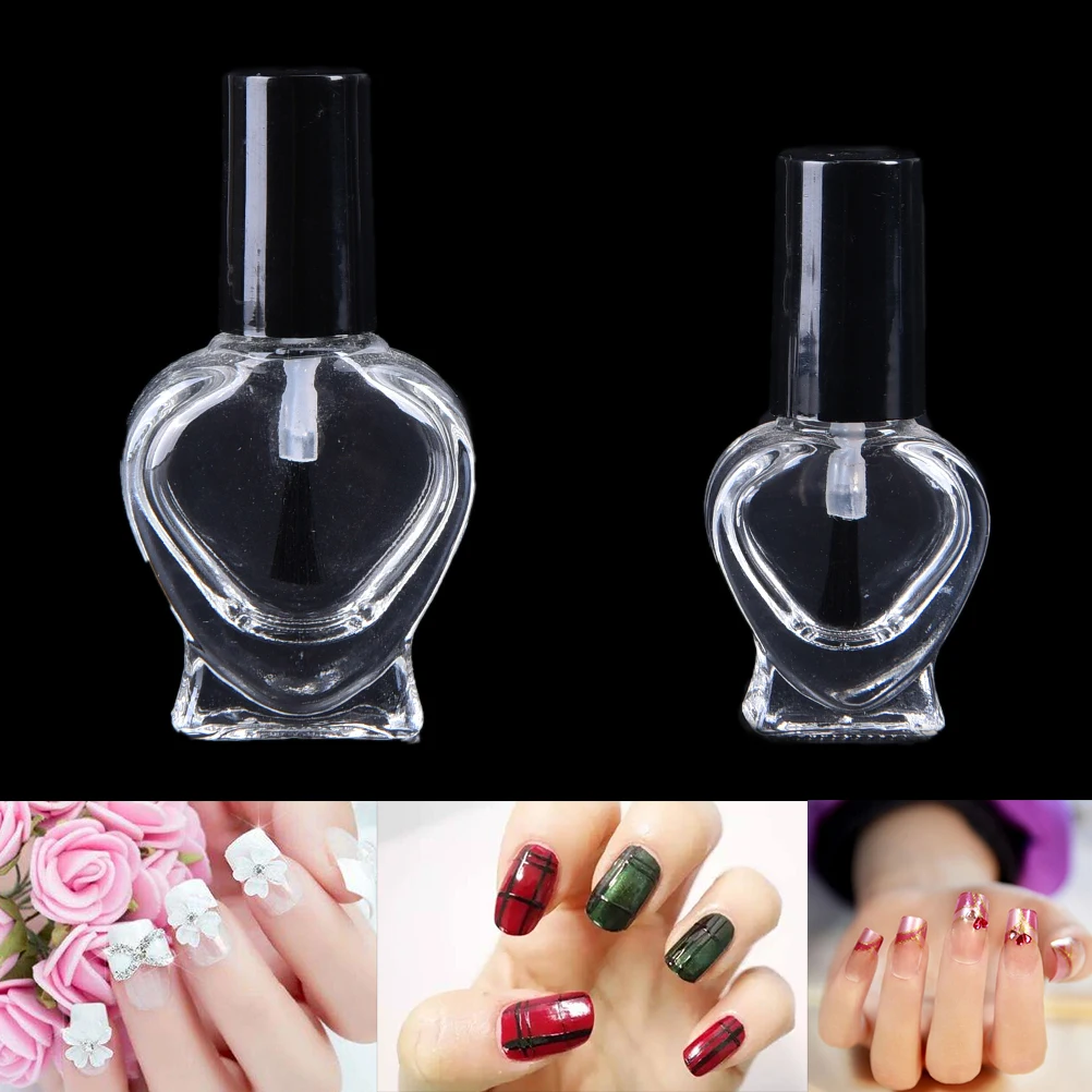 1 шт. 5 мл/10 мл Прозрачный пустой лак для ногтей бутылка в форме сердца маленькая