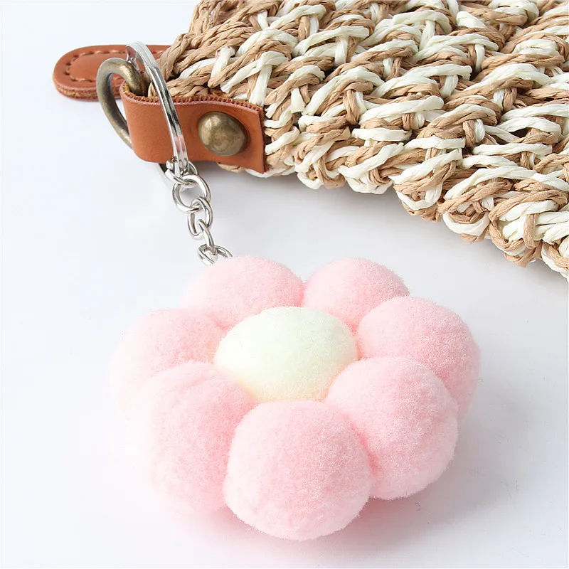 1 шт. богемный винтажный цветной цветок Джокер брелок для ключей помпон женская