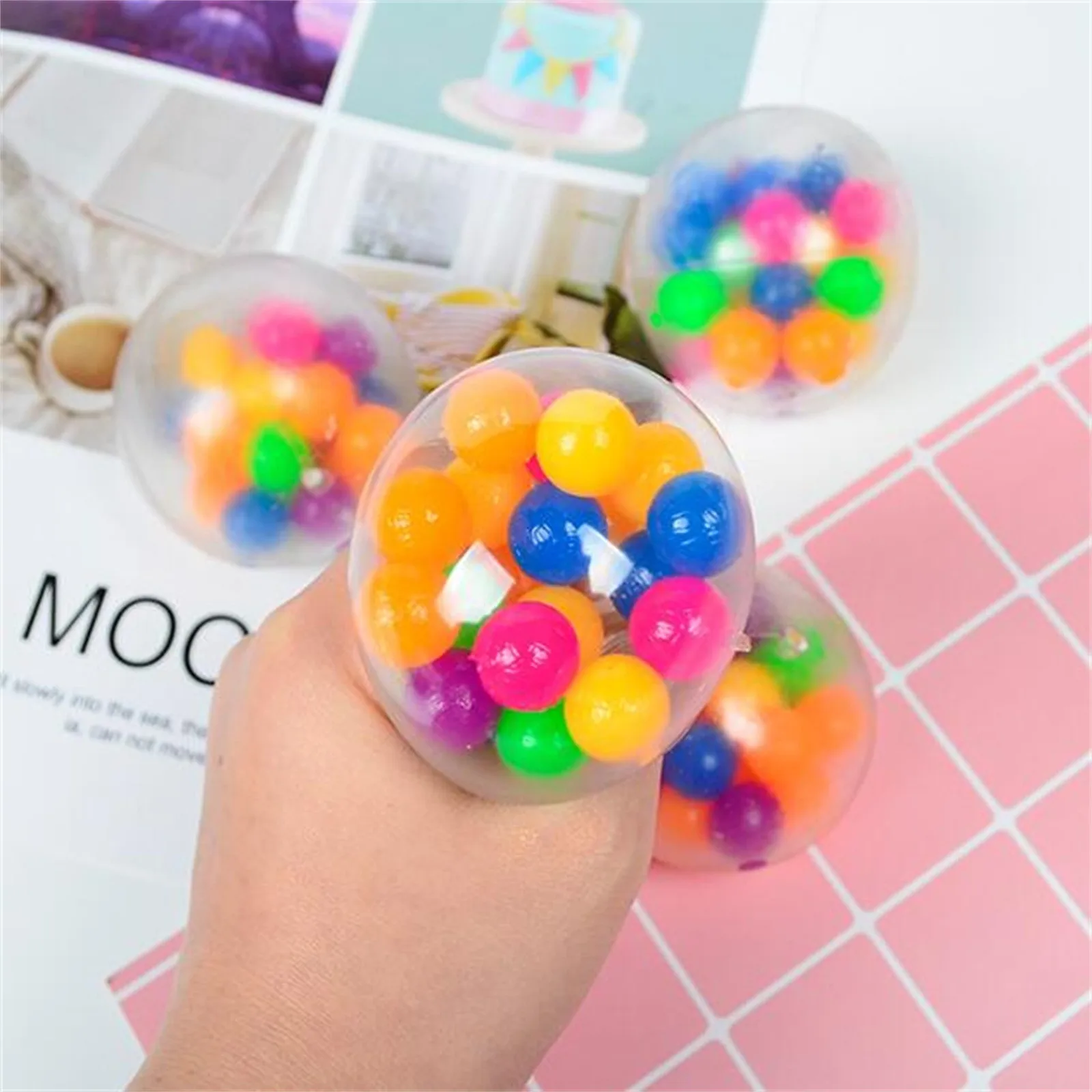 

1/2/3pc Pineapple Stress Grape Ball Non-toxic Sensory Toy Office Stress Pressure Stress Reliever Toy Squeeze Stress Autism