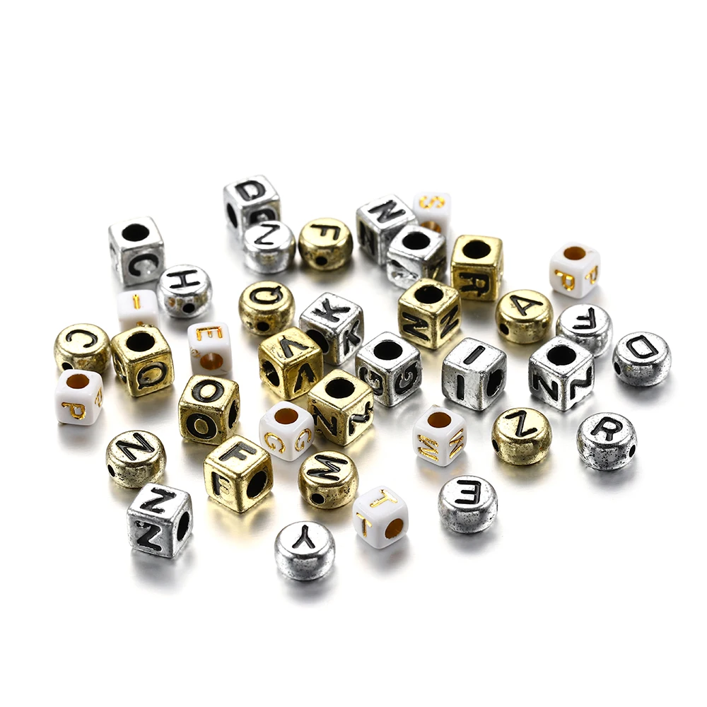 120 шт Смешанные акриловые квадратные буквы алфавита свободные бусины для DIY