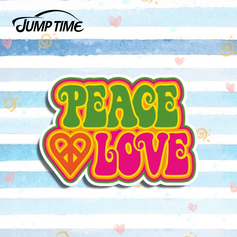Прыгать время 13 см x 7 автомобиля Стикеры Peace Love текст виниловая ноутбук