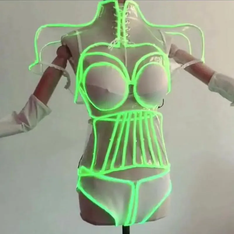 Белая технология сценическая футболка бодибилдера ночной клуб вечерние rave