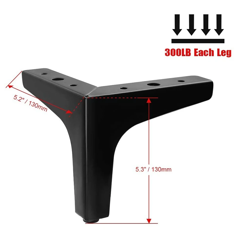 

4Pcs 4-Inch/ 5.3-Inch Furniture Legs Modern Style Furniture Sofa Metal Rose Gold Triple-Cornered Feet for Table Cabinet Cupboard
