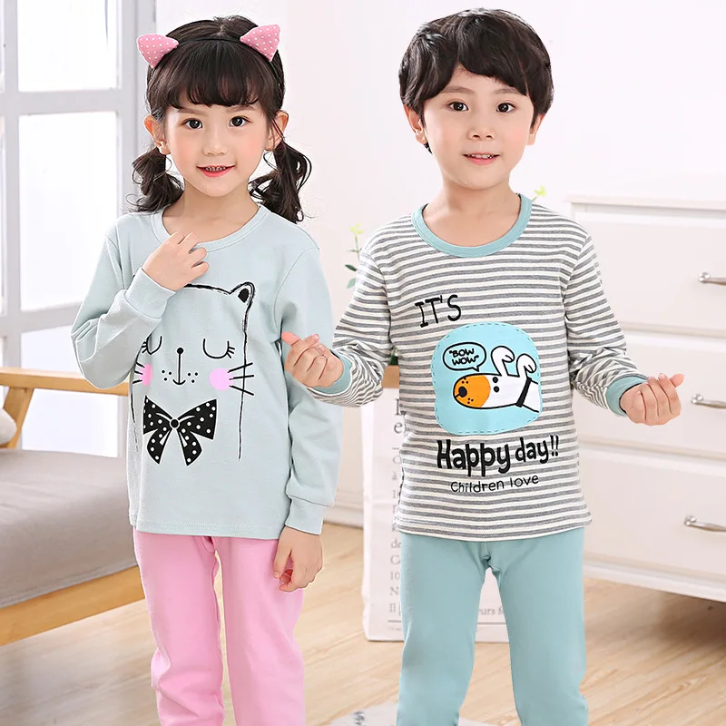 Зимние рождественские пижамы для девочек и мальчиков детские с длинными