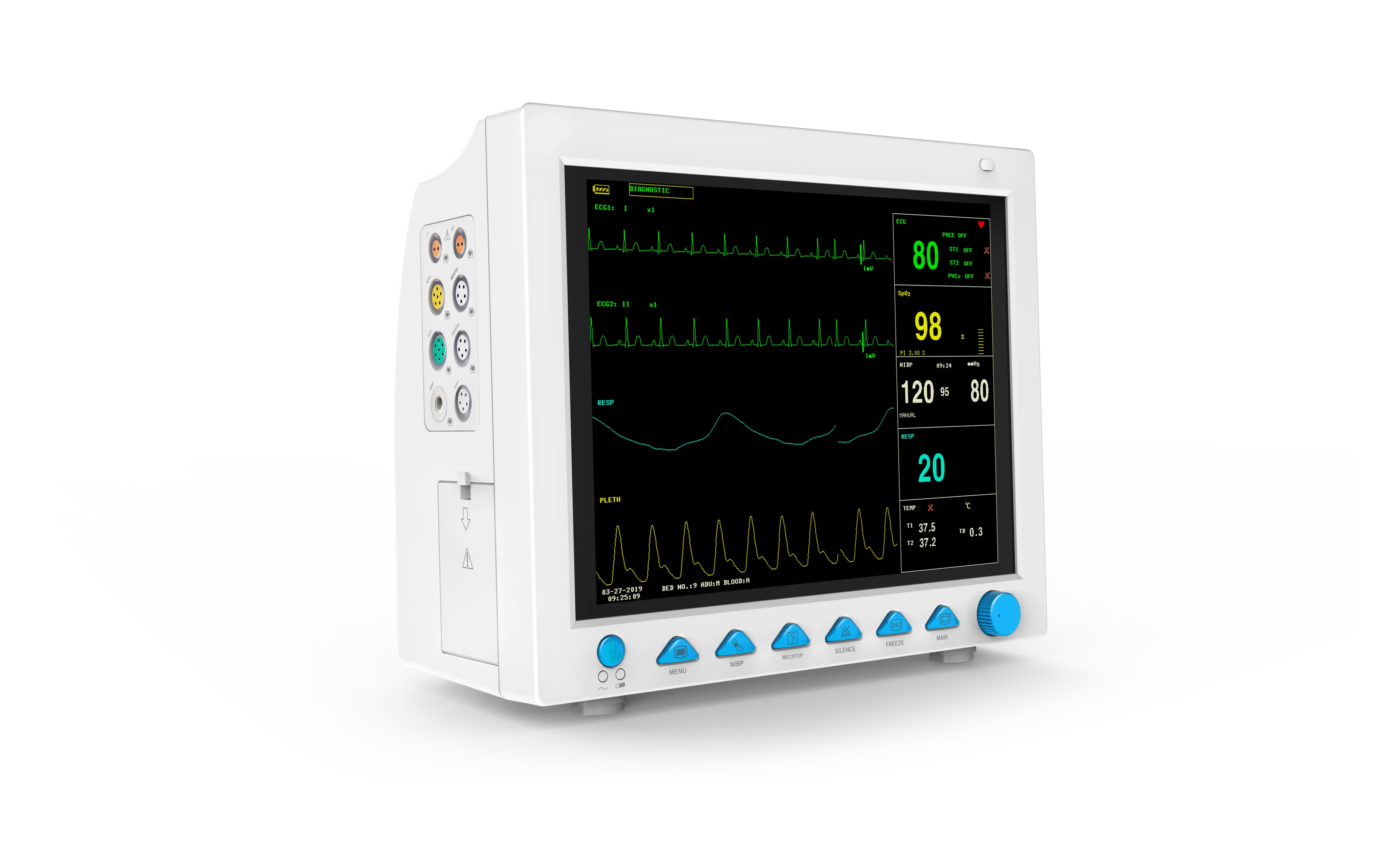 Contec LCDVeterinary Monitor CMS8000-VET 6 стандартных параметров ЭКГ RESP SPO2 PR двухканальный