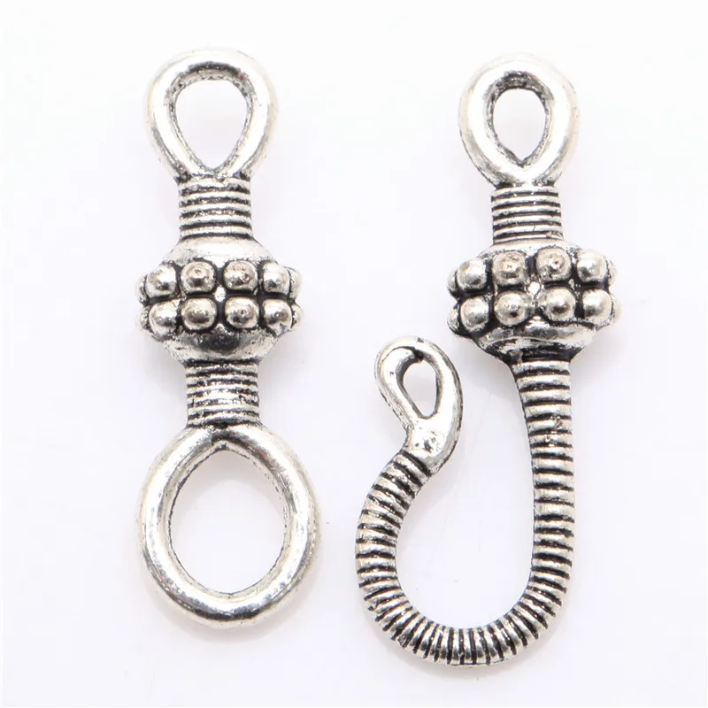 

25x10mm Wholesale 20 sets Tibetan Silver Snake Hook Clasps For Jewelry Making Diy Jewelry