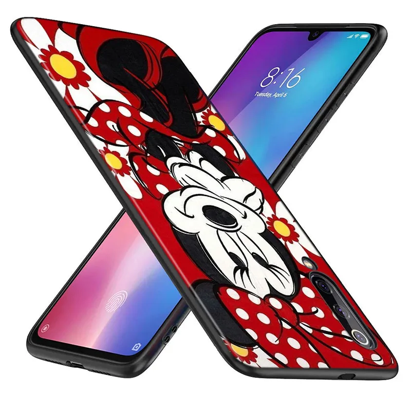 Disney Minnie Mouse For Xiaomi Mi 12 11 10 11T 10T 9T 9 8 Note 10 Ultra Pro Lite TPU Soft Silicone Black Phone Case Funda Coque