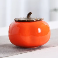 wanshi ruyi creative ceramic persimmon tea pot pottery tea cup candy jar portable hight quality household ceramic storage tank