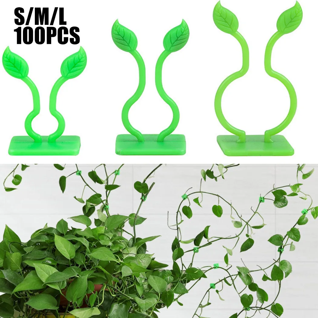 

100 Pcs Invisible Plant Climbing Clip Fastener Tied Vine Clips Wall Sticky Hook Vines Fixing Clips Fixture Garden Tools Clip