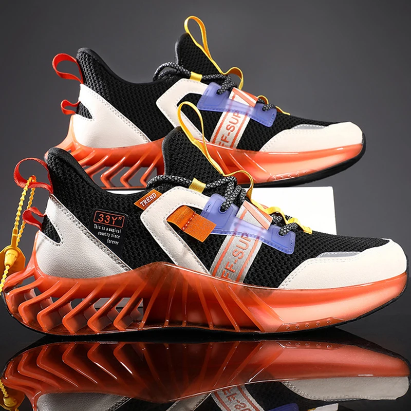 

Men's Sports Shoes For Running Sneakers Men Leisure Cushion Black Walking Breathable Famous New Outdoor Shoes