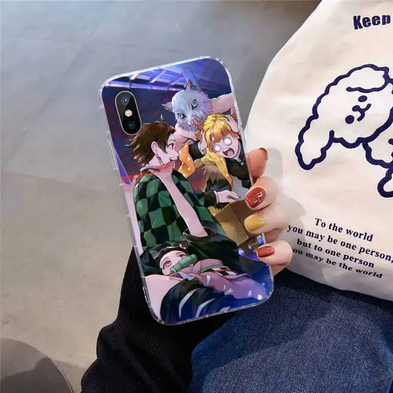 

Japan Demon Slayer Phone Case Transparent for iPhone 11 12 mini pro XS MAX 8 7 6 6S Plus X 5S SE 2020 XR