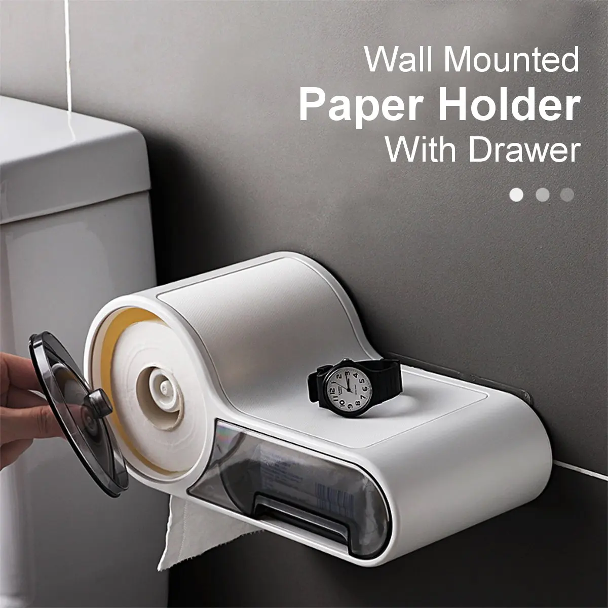 

Многофункциональный держатель для туалетной бумаги, водонепроницаемая стойка для ванной комнаты, без пробивки отверстий, настенное устрой...