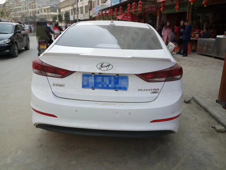 Подходит для hyundai Elantra спойлер Спорт ABS Материал Черный Белый из углеродного волокна заднего крыла Спойлер на крышке багажника