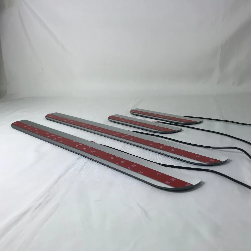 

Express delivery led door sill plate strip welcome light threshold guard protectors for toyota fortuner sw4