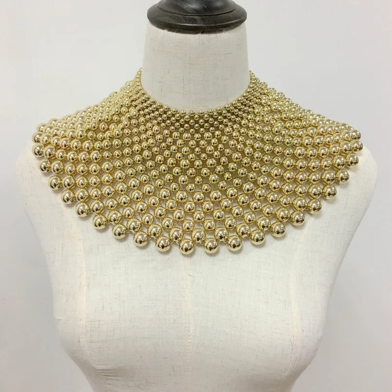 4695 Gold Necklace MANILAI Punk Alloy Torque Choker Necklaces For Women Maxi Jewelry Africa Big Collar Statement Necklace Boho Collier Femme - Metal Color: 4695 Gold Necklace