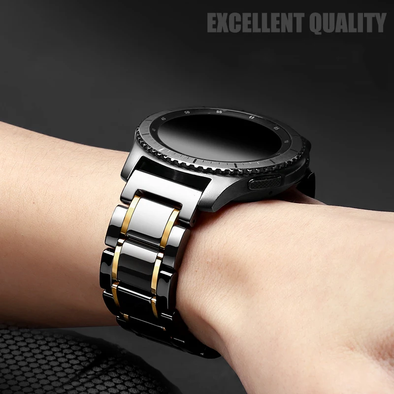 22 мм керамический ремешок Samsung Galaxy watch 46 Gear S3 Frontier для часов браслет Huawei GT 2 GT2