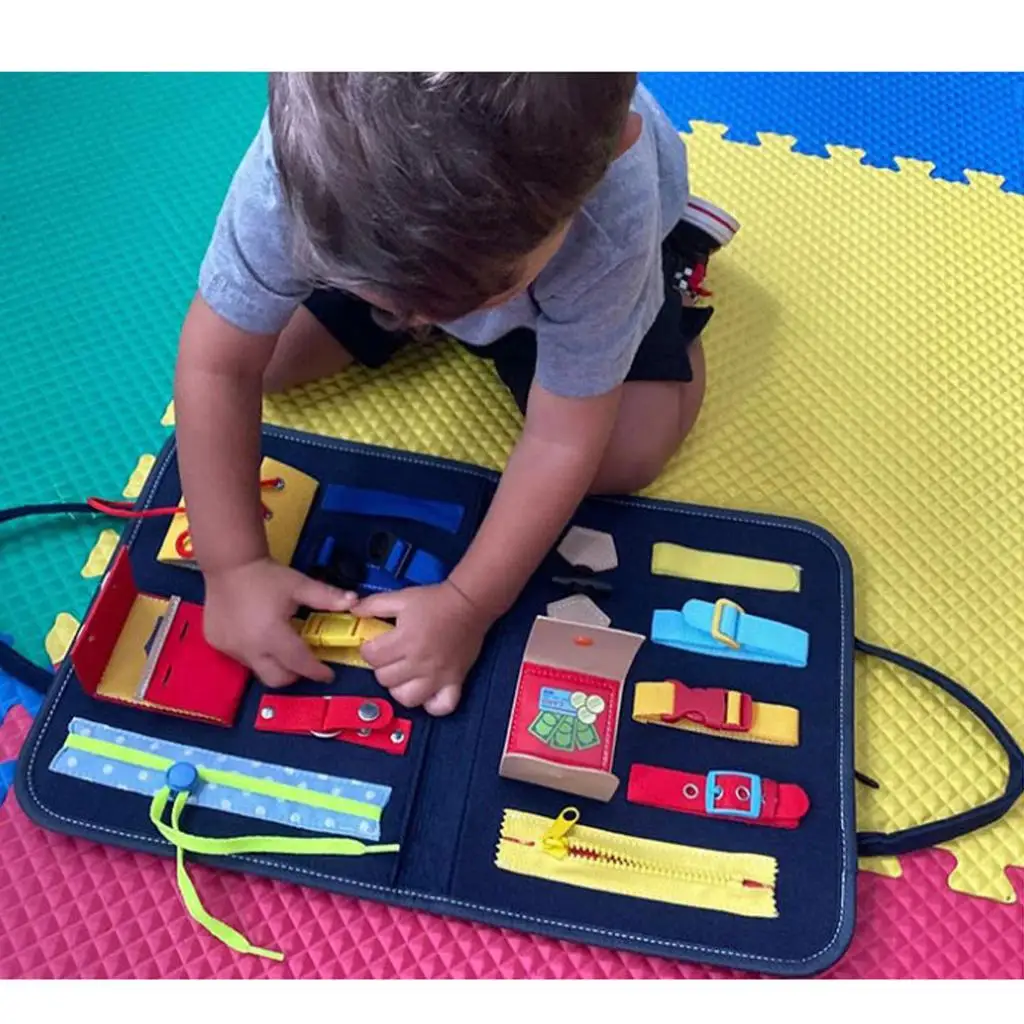 

Baby Busy Board Montessori Toys Activity Board Children Learn To Button Dress Board Educational Skills Toys