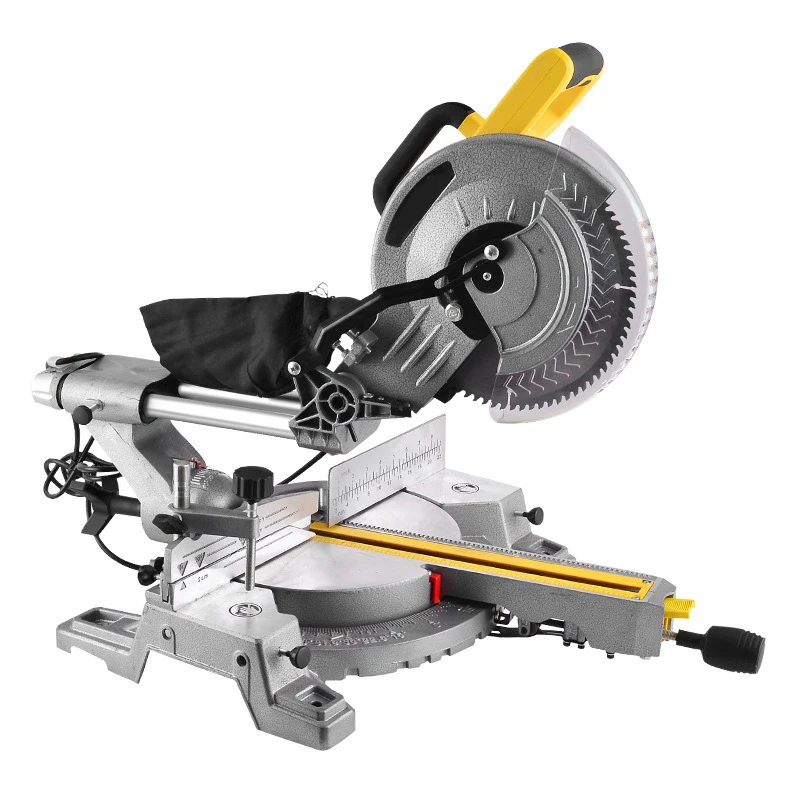 10 Inch Push Rod Miter Saw Professional Industrial Sliding Miter Saw Power Tool Woodworking Aluminum Profile Cutting Machine LK