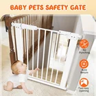 Безопасные ворота для детей, регулируемые металлические ворота для домашних питомцев, защита от кошек и собак, высокопрочные железные ворота, 61-70,9 см