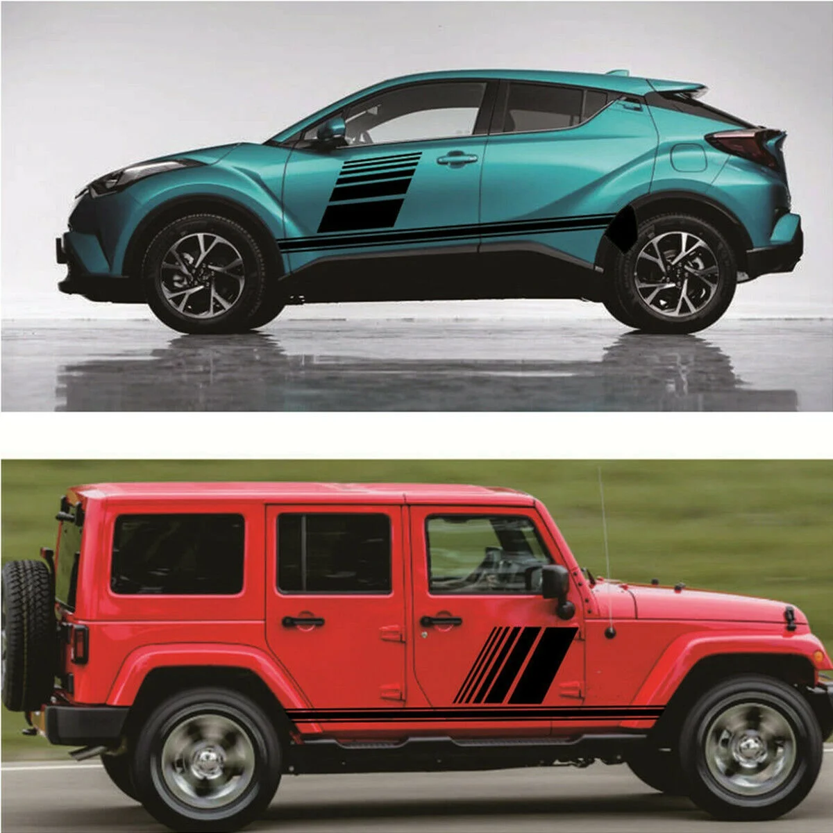 

2PC Universal Side Skirt Car Door Sticker Decal Automobiles Auto Accessories