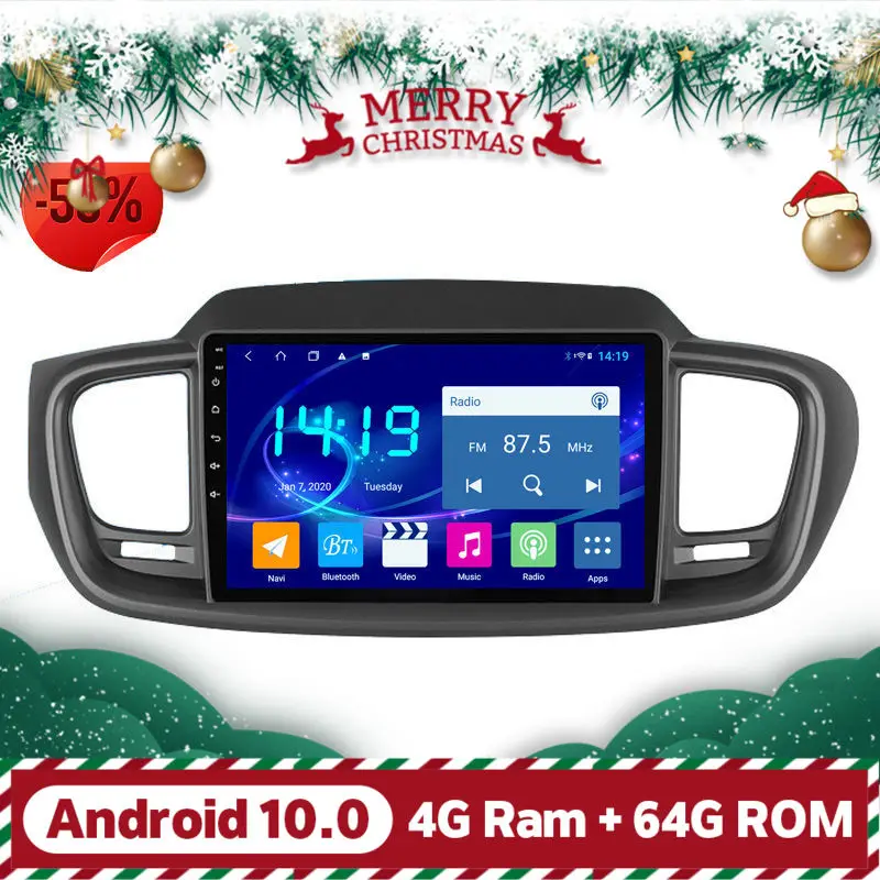 9 дюймов IPS экран 4 Гб RAM Android 10 GPS DSP CARPLAY Автомобильный DVD плеер для KIA SORENTO 2015 аудио