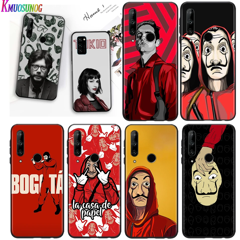 

Bright Black Cover La casa de papel for Huawei Honor 30 20S 20 10i 9S 9A 9C 9X 8X 10 9 Lite 8A 7C 7A Pro Phone Case