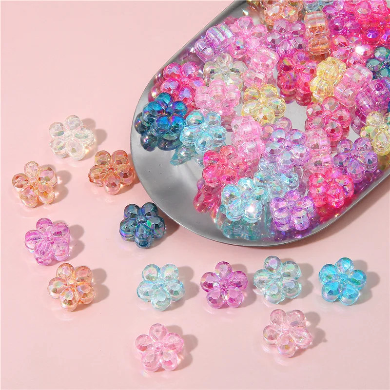 

20PCS Flower Acrylic Beads Pendant Charms For Jewelry Making Bracelet Necklace Diy Earrings Loose Bead Beaded Jewelry Accessorie