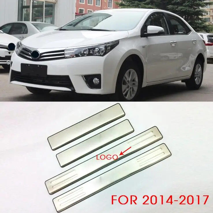 Подходит для Toyota венчик Альтис Нержавеющая сталь дверная Накладка на порог Накладка Kick шаг крышка, защита отделки