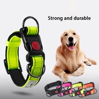 reflective durable dog collar and leash adjustable training running rope small medium big dog collar leash double d ring buckle