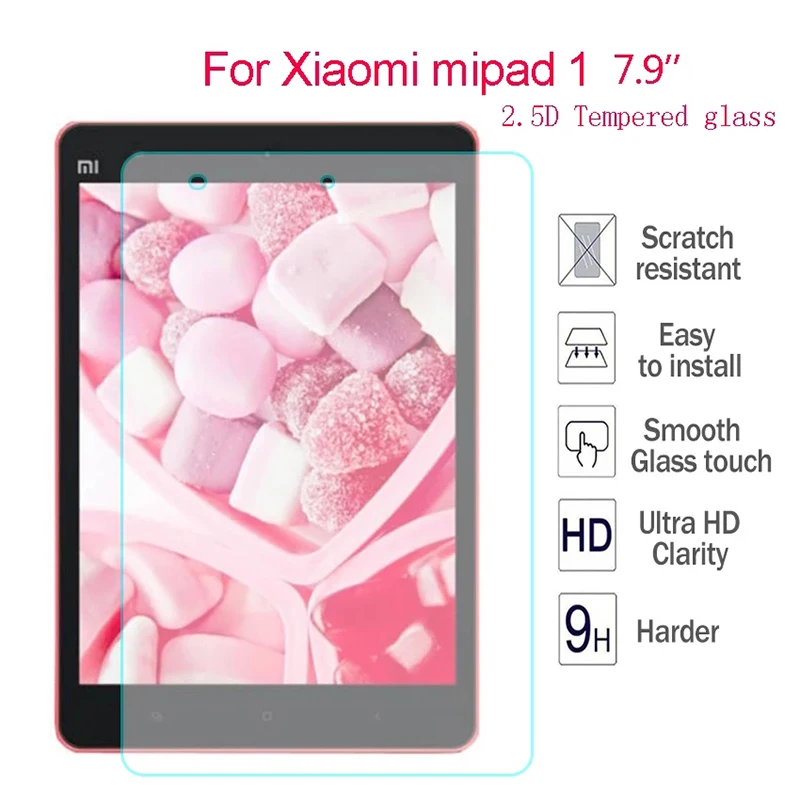 

9H Tempered Glass For Xiaomi Mipad 1 7.9'' 2.5D Explosion Proof Screen Protector Film For Mi pad 1 0.3mm Hard Cover Transparent