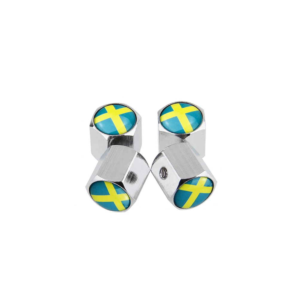 Наклейка с логотипом шведского флага на колесо крышки стержня вентиля шины для