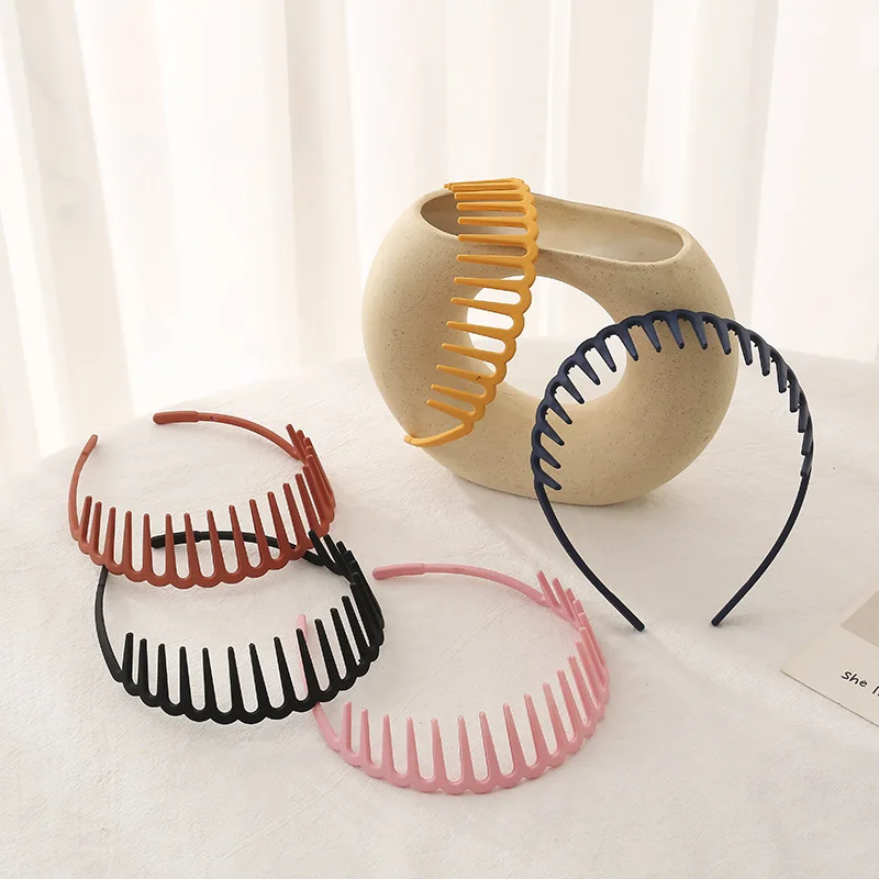 

Fashion Simple Headdress Solid Color Resin Hair Comb Hairbands Headband Hair Hoop Bezel With Teeth Hair Accessories For Women