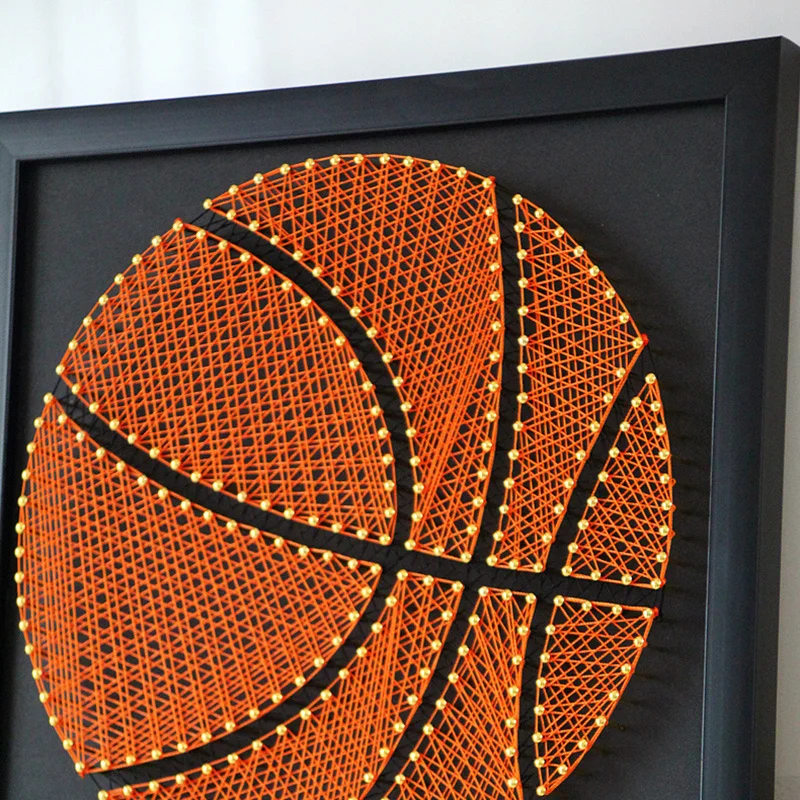 

Nail Rope Drawing Winding Drawing DIY Basketball Football Clover Yarn Winding Drawing Manual Class Artwork Decorative Painting