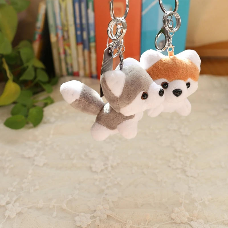 

Cute Dog Plush Pendant Toy Doll Clamshell Keychain Bead chain 5Kinds 10cm TB04