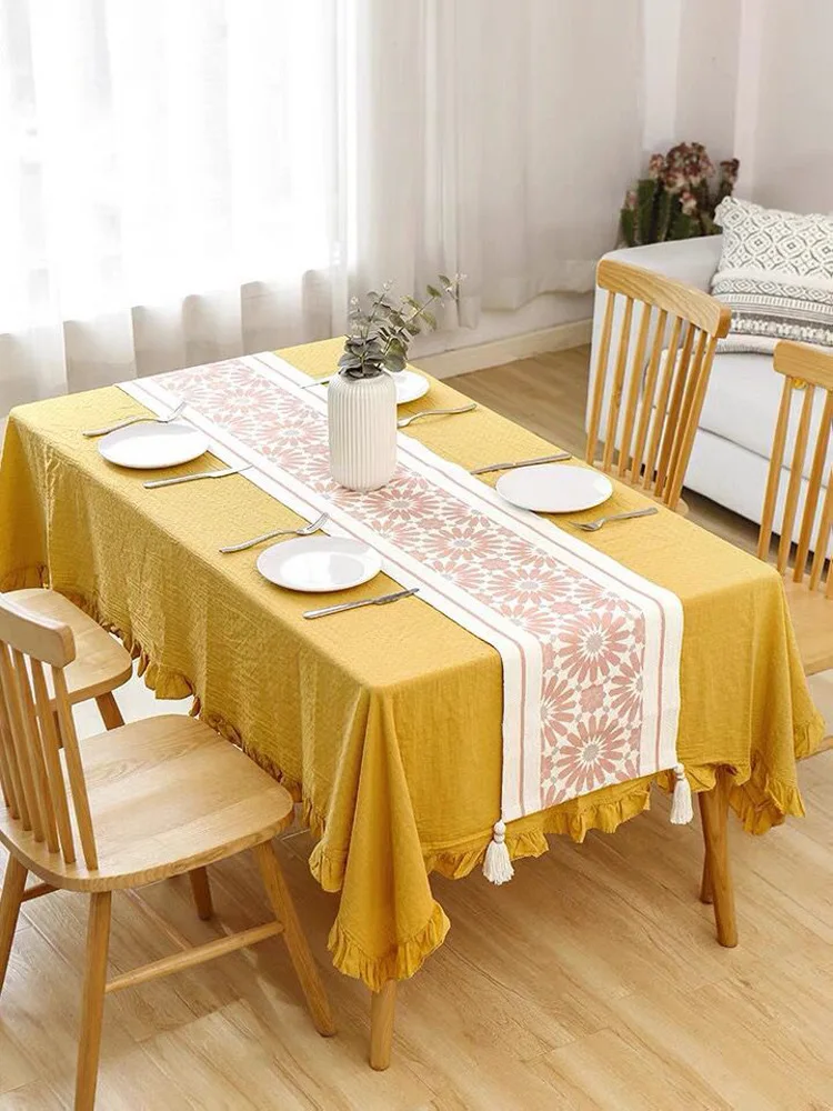 1 шт. льняная хлопковая скатерть с кисточкой чайный столик для обуви чехол шкафа