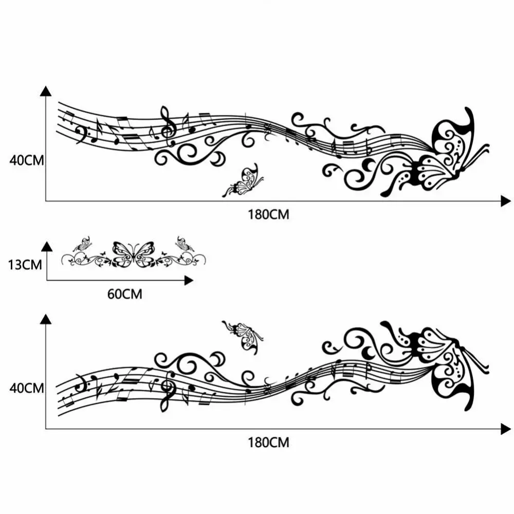 

45% Dropshipping!Lovely Butterfly Note Car-Styling Vehicle Body Side Hood Decals Stickers Decor