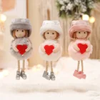 Креативная Рождественская кукла в форме сердца XmasTree, подвесные плюшевые украшения для девочек, рождественские подвесные украшения, подарок на рождевечерние