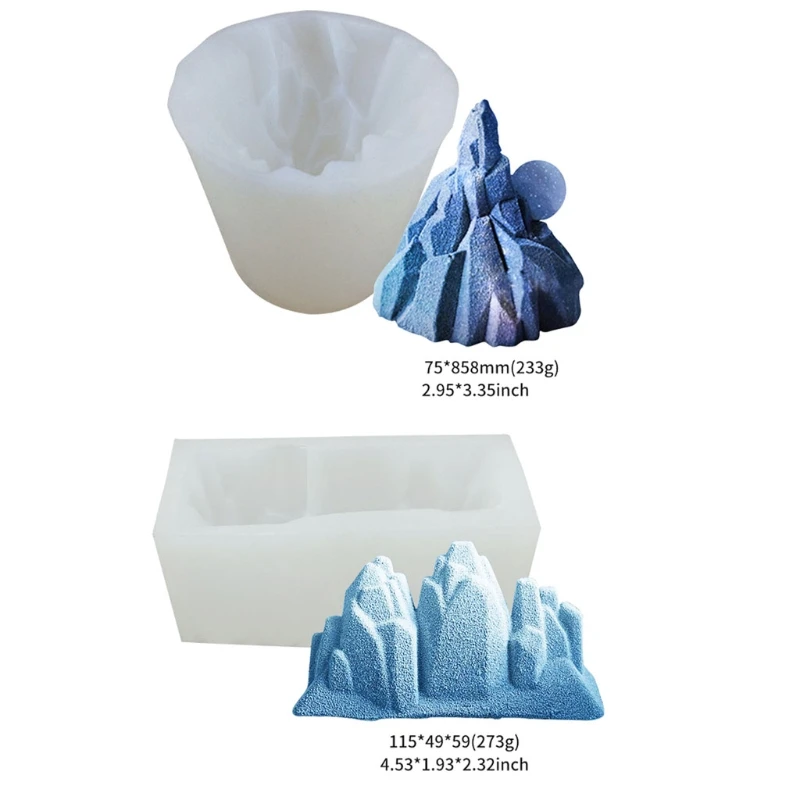 

2 Styles Handmade Snow Mountain Ice Mold GumpasteIce Mountain Cookie Moldes Fondant Silicone Cake Decor Mould Sugarcraft