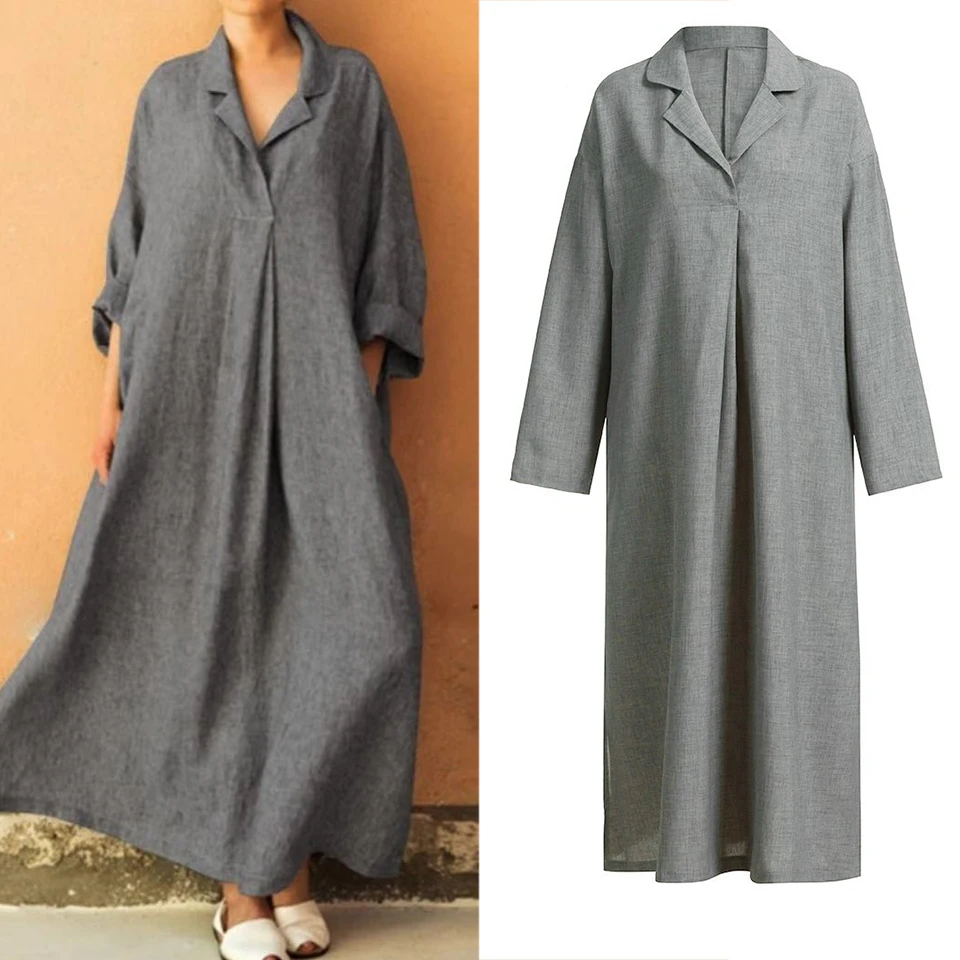 Больше Плюс Сайз Платье Для Женщина 4xl 5xl Одноцветный Сплошной Цвет Простой