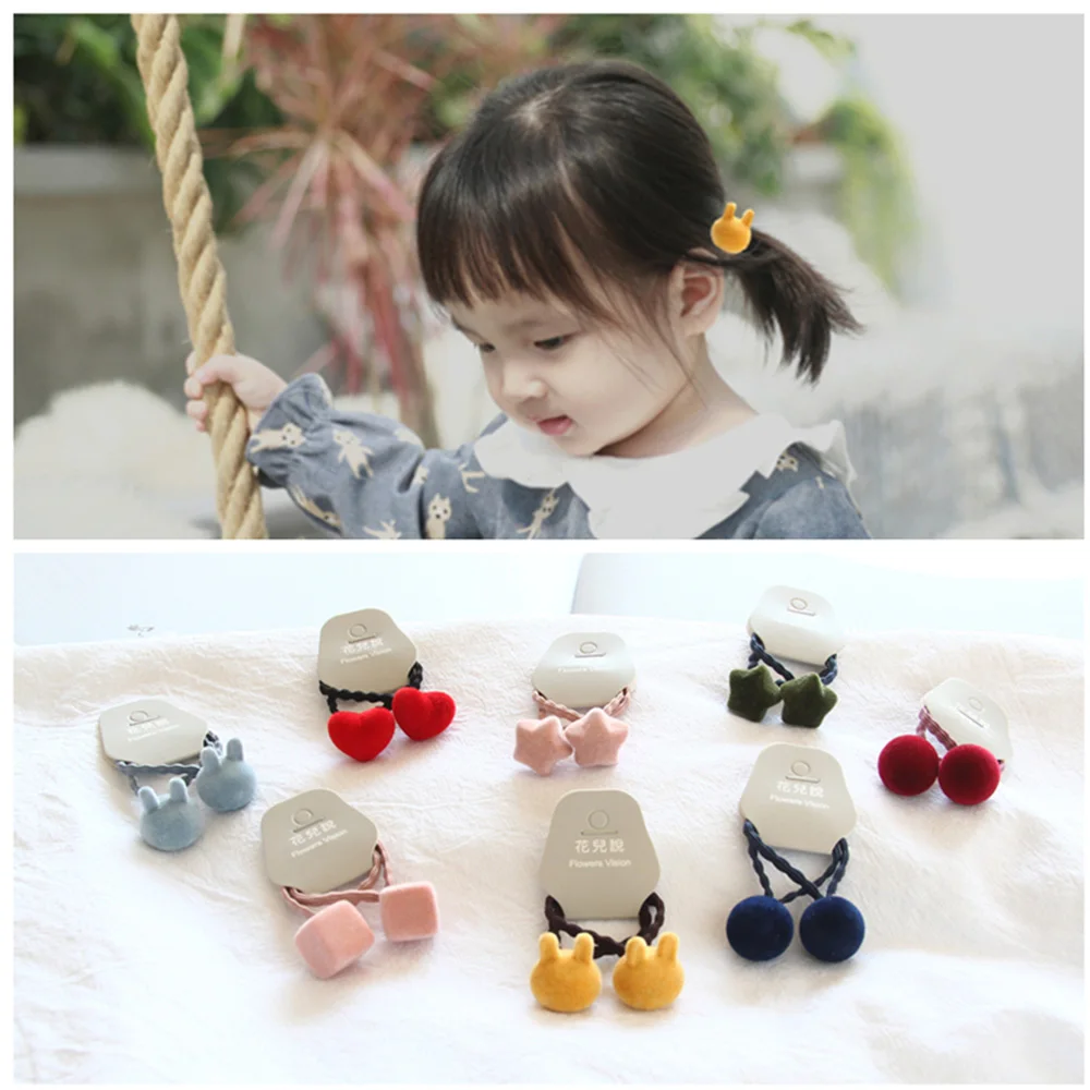 2 шт.резинки резинка резиночки для волос девочек Мягкие плюшевые шарики