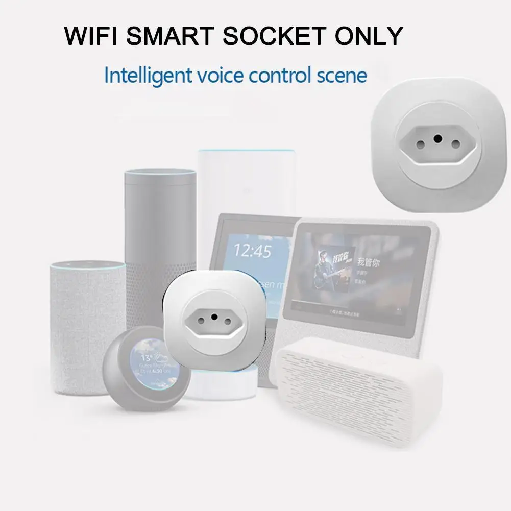 

16A Smart Plug, Brazil Specification, With Power Monitoring, Timing Voice Control, Use With Google Home Alexa