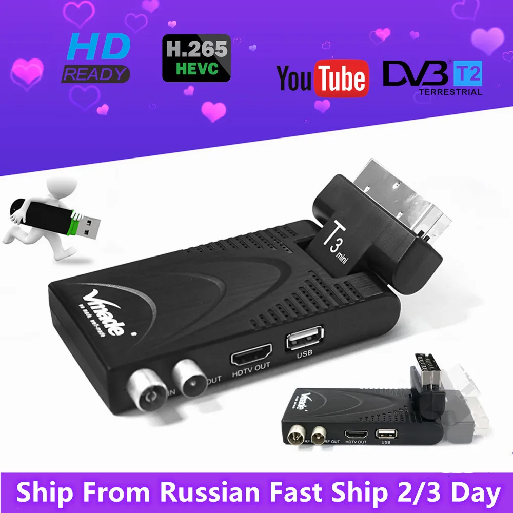 DVB T2 ТВ тюнер Scart коробка приемное устройство России Декодер каналов кабельного