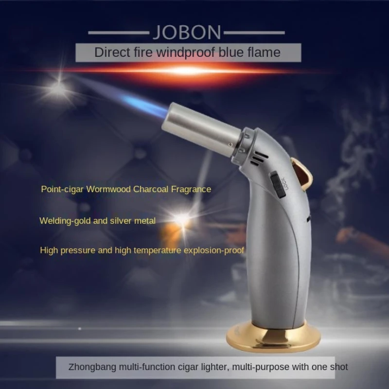 

Windproof Blue Flame Inflatable Lighter Outdoor Barbecue Point Cigar Moxibustion High Temperature Torch Torch Lighters Smoking