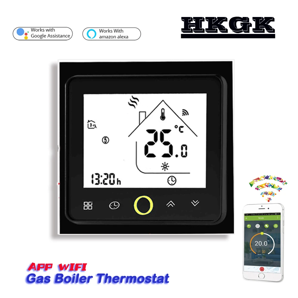 APP Works with Alexa Google home Gas Boiler Thermostat Switch WIFI contact Valve radiator for Dry &ampPassive | Инструменты