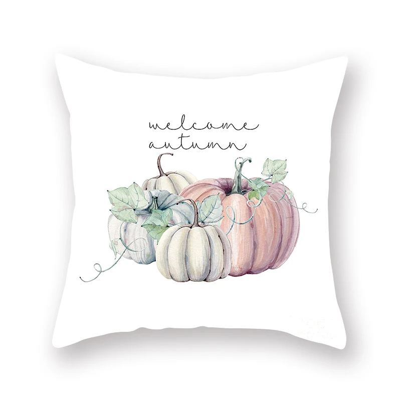 Наволочка для подушки белый день благодарения Тыква велосипед Акварельная